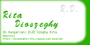 rita dioszeghy business card